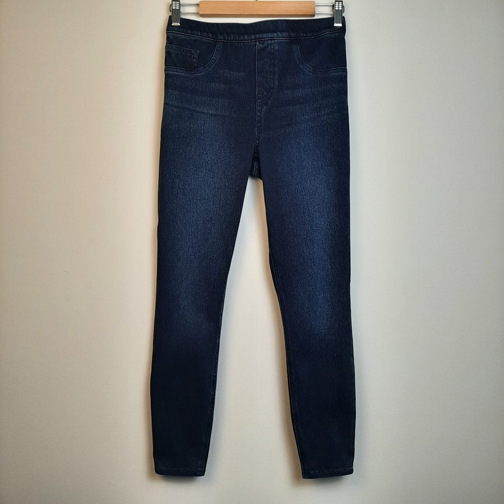 Spanx Dark Blue Cotton Blend Denim Look Leggings Medium